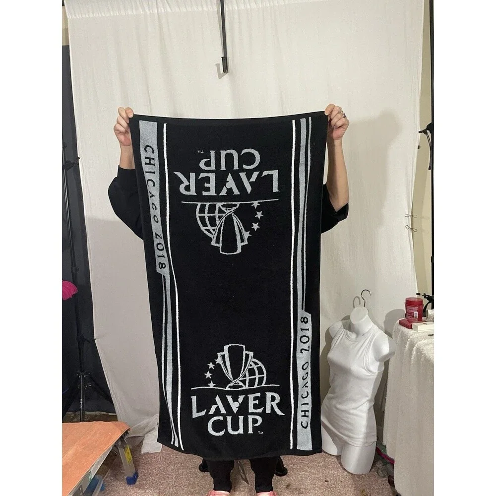 Laver Cup Bath Towel 2018 Chicago “RARE” 45x24 Black